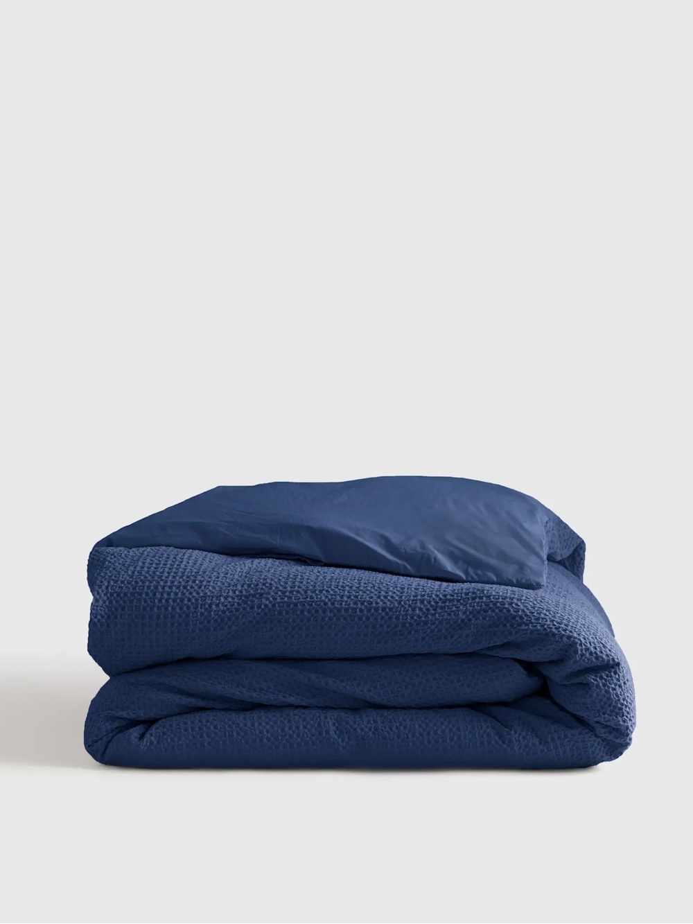 Organic Luxe Honeycomb King Duvet Cover Indigo Blue